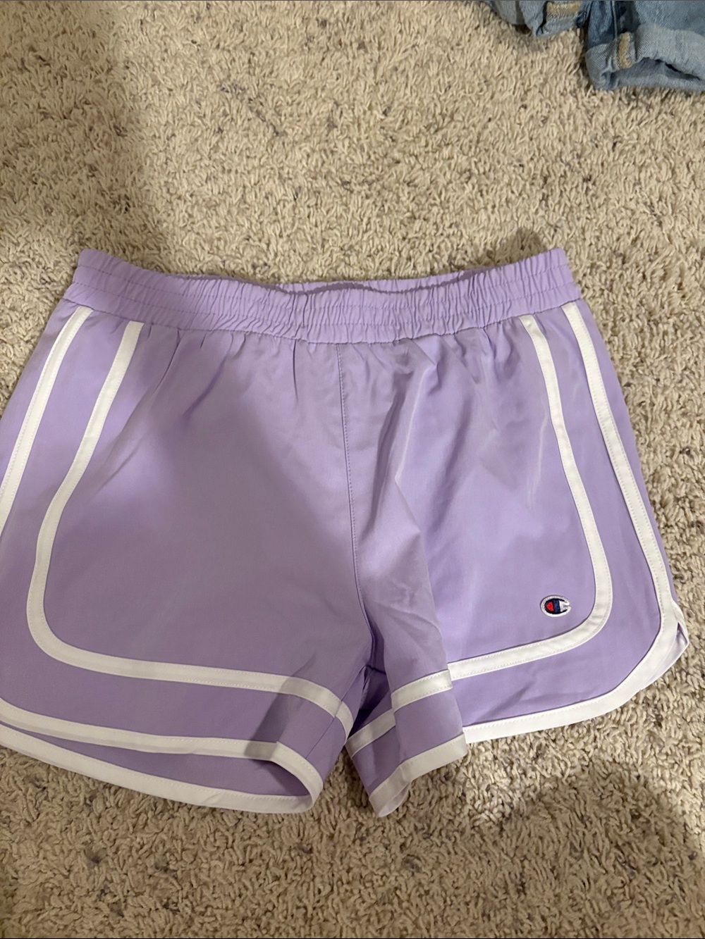 Champion Lavender Athletic Shorts with White Trim Girls Large